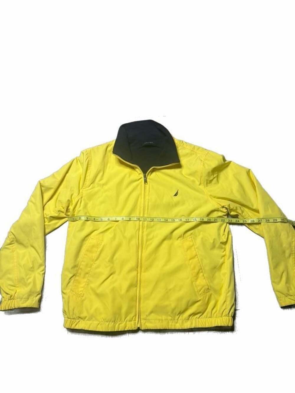 Vintage Nautica Reversible Yellow Windbreaker Jacket with Fleece Lining